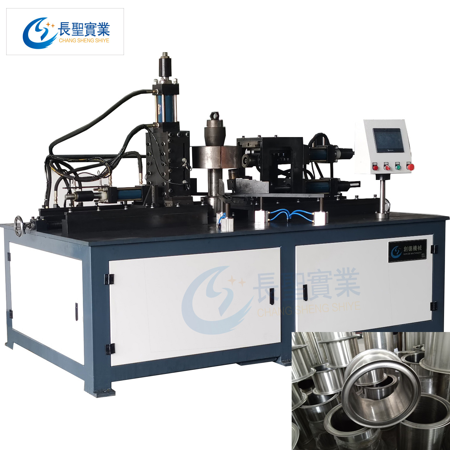 不(bú)鏽鋼圓筒 S凹(āo)槽壓邊自動(dòng)翻邊機